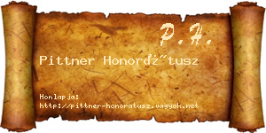Pittner Honorátusz névjegykártya